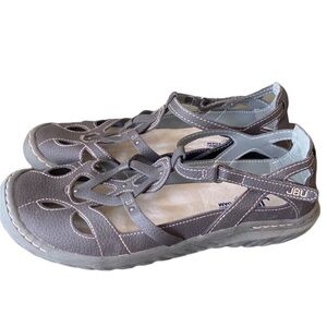 JBU JAMBU Sydney Gray Mary Jane Vegan Faux‎ Leather Sandals Size 8.5